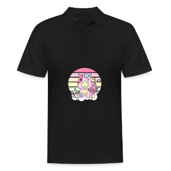 Kawaii Gothic Capybara Pastellfarben Gothic Goth - Männer Poloshirt - Schwarz - Vorne - Kai (181cm)