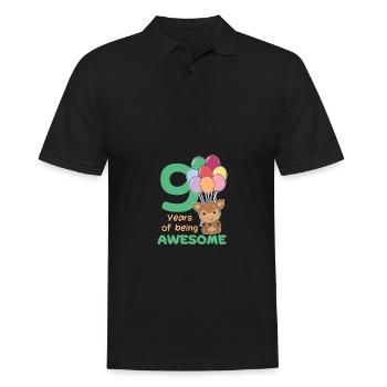Reh zum 9. Geburtstag Kinder neun Jahre alt - Männer Poloshirt - Schwarz - Vorne - Kai (181cm)