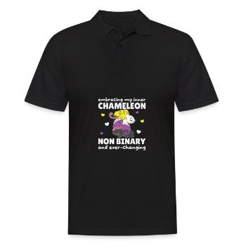 Nonbinary Chameleon Flag Pride LGBTQ Non Binary - Men's Polo Shirt - black - Front - Kai (181cm)