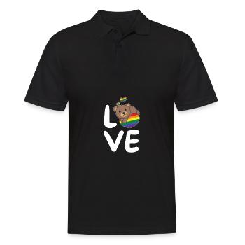 Rainbow Flag Pride LGBTQ Mignon Ours Amour - Polo Homme - noir - Devant - Kai (181cm)