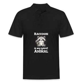 Le raton laveur est mon animal spirituel - mignon raton laveur - Polo Homme - noir - Devant - Kai (181cm)