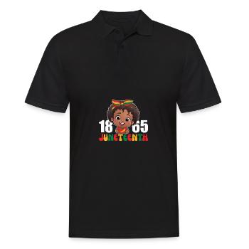 Juneteenth : Filles et garçons noirs célébrant 1865 - Polo Homme - noir - Devant - Kai (181cm)