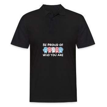 Transgender Flag Gay Pride LGBTQ Biber - Männer Poloshirt - Schwarz - Vorne - Kai (181cm)