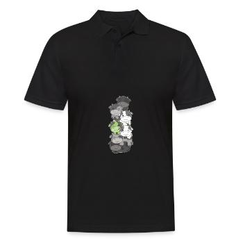 Agender Flag Pride LGBTQ Cute Cow Stack - Men's Polo Shirt - black - Front - Kai (181cm)