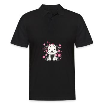 Dalmatian animaux mignons pour enfants kawaii - Polo Homme - noir - Devant - Kai (181cm)