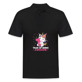 Unicorn for 1st birthday for children one year old - Men's Polo Shirt - black - Front - Kai (181cm)