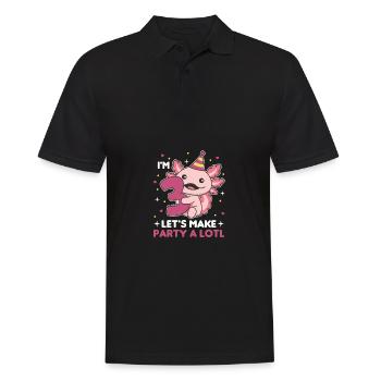 3ème anniversaire axolotl trois ans mignons axolotls - Polo Homme - noir - Devant - Kai (181cm)