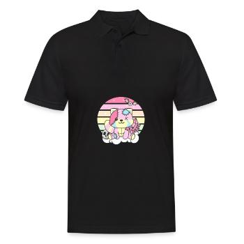 Kawaii Gothique Panda Rouge Couleurs Pastel Gothique - Polo Homme - noir - Devant - Kai (181cm)