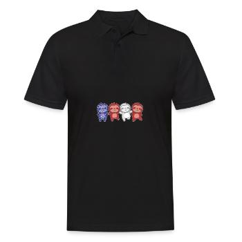 Sloth for the Fourth of July USA flag sloths - Men's Polo Shirt - black - Front - Kai (181cm)