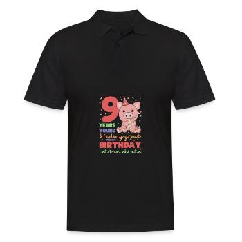 Cochon pour les enfants de 9 ans de neuf ans - Polo Homme - noir - Devant - Kai (181cm)