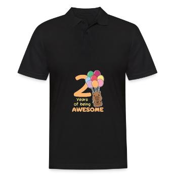 Capybara pour les enfants de deux ans qui fêtent leur 2ème anniversaire - Polo Homme - noir - Devant - Kai (181cm)