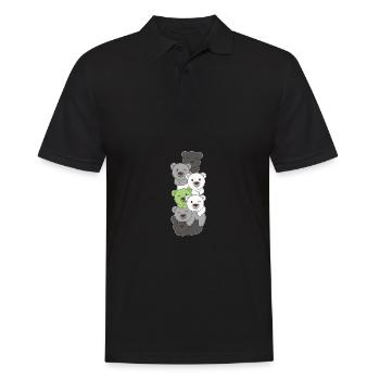 Agender Flag Pride LGBTQ Cute Bear Stack - Polo Homme - noir - Devant - Kai (181cm)