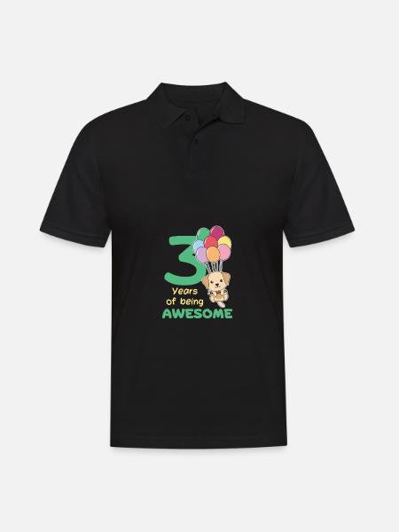 Labrador zum 3. Geburtstag Kinder drei Jahre alt - Männer Poloshirt - Schwarz