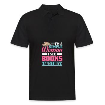 Book lover design with books for literature - Men's Polo Shirt - black - Front - Kai (181cm)