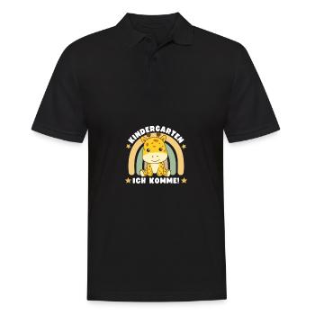 Kindergarten Ich Komme! - Männer Poloshirt - Schwarz - Vorne - Kai (181cm)