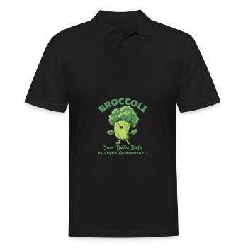 Broccoli Your Daily dose of Vegan Awesomeness - Men's Polo Shirt - black - Front - Kai (181cm)