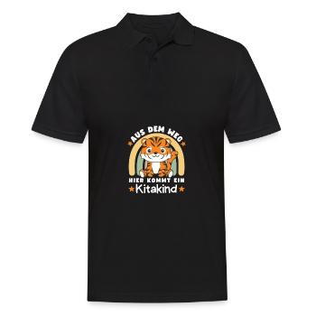 Aus Dem Weg Hier Kommt Ein Kitakind Tiger - Männer Poloshirt - Schwarz - Vorne - Kai (181cm)