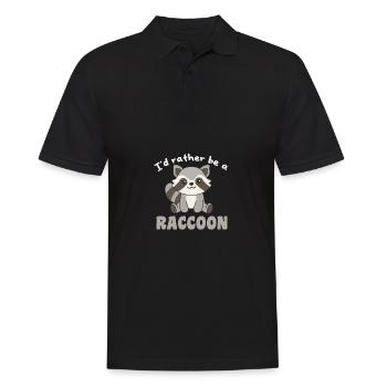 Je préfère être un raton laveur - mignon raton laveur - Polo Homme - noir - Devant - Kai (181cm)