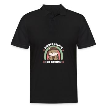 Kinderkrippe Ich Komme! Pferd - Männer Poloshirt - Schwarz - Vorne - Kai (181cm)