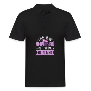 Axolotl Amphibien Salamander cute axolotl - Männer Poloshirt - Schwarz - Vorne - Kai (181cm)