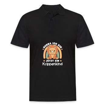 Hurra Ich Bin Jetzt Ein Krippenkind - Männer Poloshirt - Schwarz - Vorne - Kai (181cm)