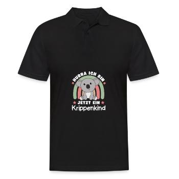 Hurra Ich Bin Jetzt Ein Krippenkind Koala - Männer Poloshirt - Schwarz - Vorne - Kai (181cm)