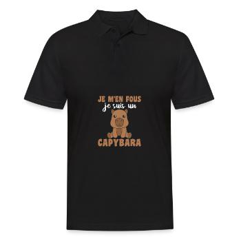 Je m'en fous je suis un capybara - süßes Capybara - Männer Poloshirt - Schwarz - Vorne - Kai (181cm)