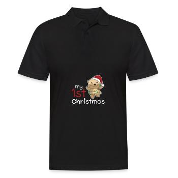 Loutre Weihnachten Loutre mon 1er Noël - Polo Homme - noir - Devant - Kai (181cm)