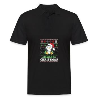 Merry Christmas retro ugly christmas Pinguin - Männer Poloshirt - Schwarz - Vorne - Kai (181cm)