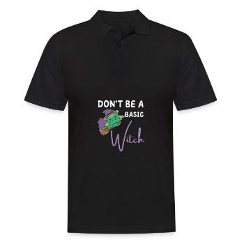 Drache Halloween Hexen don't be a basic witch - Männer Poloshirt - Schwarz - Vorne - Kai (181cm)