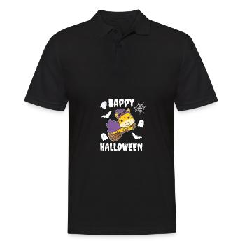 Girafe Joyeux Halloween Sorcière Enfants Sorcière Costume de Sorcière - Polo Homme - noir - Devant - Kai (181cm)