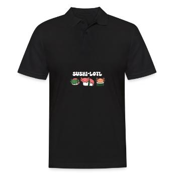 Sushi Axolotls kawaii Sushi Axolotl - Männer Poloshirt - Schwarz - Vorne - Kai (181cm)