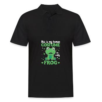 c’est mon costume humain je suis vraiment une grenouille - Polo Homme - noir - Devant - Kai (181cm)