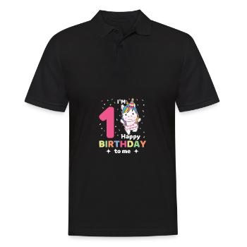 Unicorn 1st birthday for children one year old - Men's Polo Shirt - black - Front - Kai (181cm)