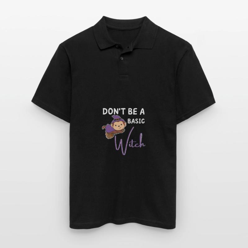 Affe Halloween Hexe Hexen don't be a basic witch Männer Poloshirt
