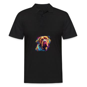 Aquarelle Colorée Dogue de Bordeaux - Polo Homme - noir - Devant - Kai (181cm)