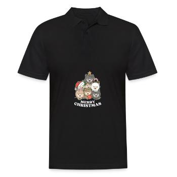 Joyeux Noël Alpaga Réveillon de Noël Alpagas - Polo Homme - noir - Devant - Kai (181cm)