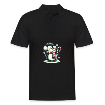 Pingouin Noël Animaux Pingouins mignons - Polo Homme - noir - Devant - Kai (181cm)