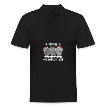 Frohe Weihnachten Elefant Heiligabend Elefanten - Männer Poloshirt - Schwarz - Vorne - Kai (181cm)