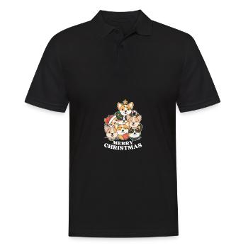 Joyeux Noël Corgi Chiens de la veille de Noël - Polo Homme - noir - Devant - Kai (181cm)