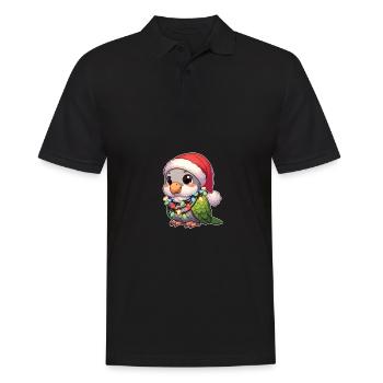 Noël guirlandes lumineuses perruche moine - Polo Homme - noir - Devant - Kai (181cm)