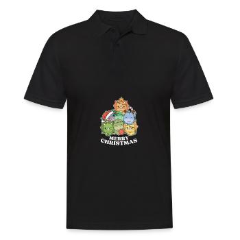 Joyeux Noël Dinosaures Réveillon De Noël Dinos - Polo Homme - noir - Devant - Kai (181cm)