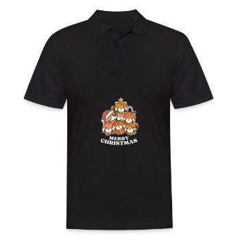 Joyeux Noël Panda Rouge Réveillon de Noël Rouge - Polo Homme - noir - Devant - Kai (181cm)