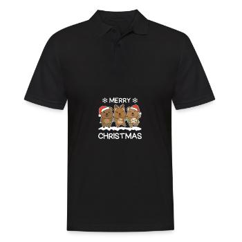 Joyeux Noël Quokka Réveillon de Noël Quokkas - Polo Homme - noir - Devant - Kai (181cm)