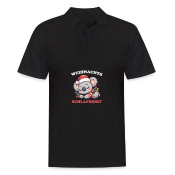 Weihnachts Schlafshirt Weihnachten Koala - Männer Poloshirt - Schwarz - Vorne - Kai (181cm)