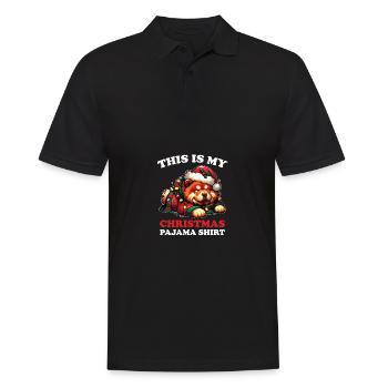 Chow Chow Weihnachts Schlafanzug Hunde - Männer Poloshirt - Schwarz - Vorne - Kai (181cm)