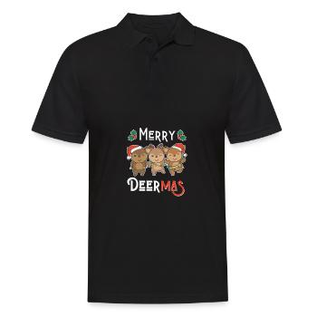Merry Deermas Jeu de mots Cerf Noël - Polo Homme - noir - Devant - Kai (181cm)