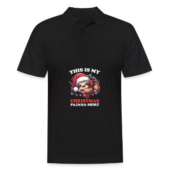 Faultier Weihnachts Schlafanzug Faultiere - Männer Poloshirt - Schwarz - Vorne - Kai (181cm)