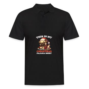 Mops Weihnachts Schlafanzug Hunde - Männer Poloshirt - Schwarz - Vorne - Kai (181cm)