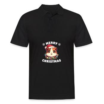 Noël guirlandes lumineuses cochon d’Inde - Polo Homme - noir - Devant - Kai (181cm)